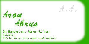 aron abrus business card